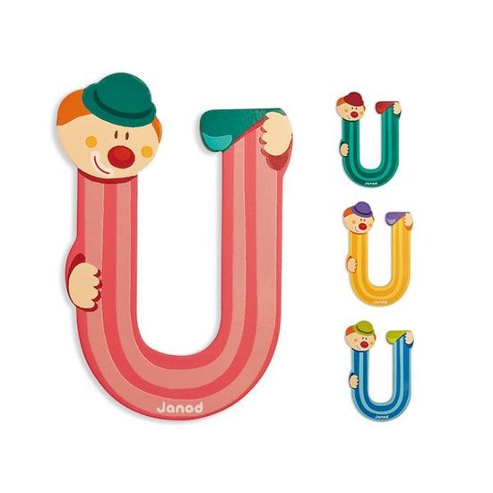 décoration de porte ** Lettre prenom de porte clown en bois H JAUNE