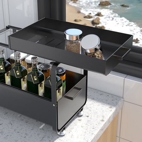 JEOBEST MEUBLE SOUS EVIER Etag re coulissante sous vier