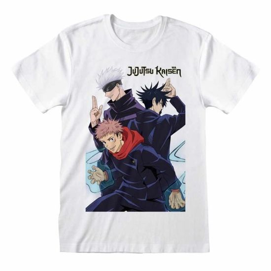T-shirt Jujutsu Kaisen Trio Manches Courtes - 100% Coton - Blanc Unisexe