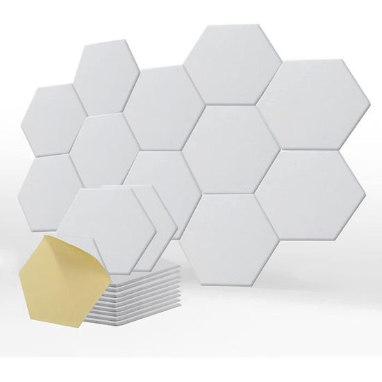 Panneaux Acoustiques Hexagonaux Deecam - 12 Pièces Auto-Adhésives