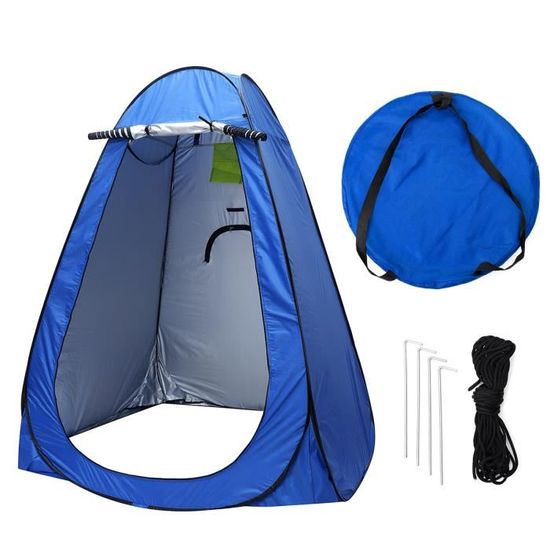 Portable Pop Up Tente Douche Toilette Cabine d'essayage Camping Extérieur Intimité 150x150x190cm 3 Fenêtre Convient 2 Personnes