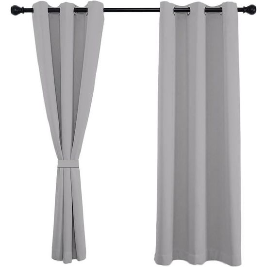 Muutos Rideaux Velours Beige - Occultant Et Isotherme - Installation Facile - 120x185 Cm