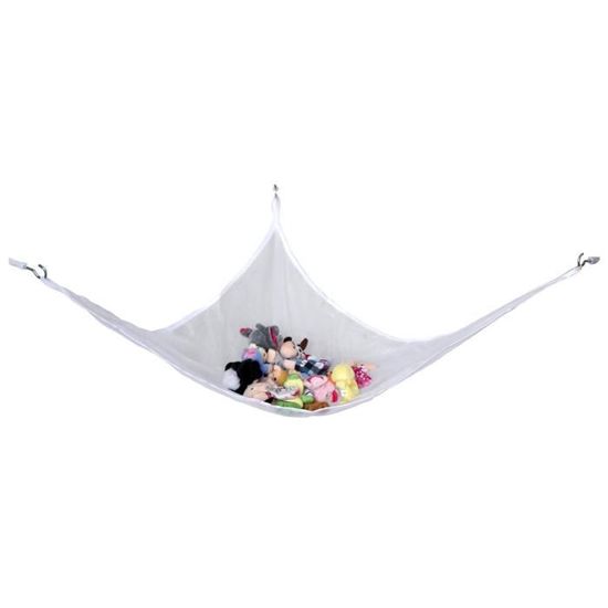 Hamac Jouet Peluche Rose Swavitie 100x100x150cm Avec LED - Rangement Peluches Enfant Avec Crochets Et Lumière