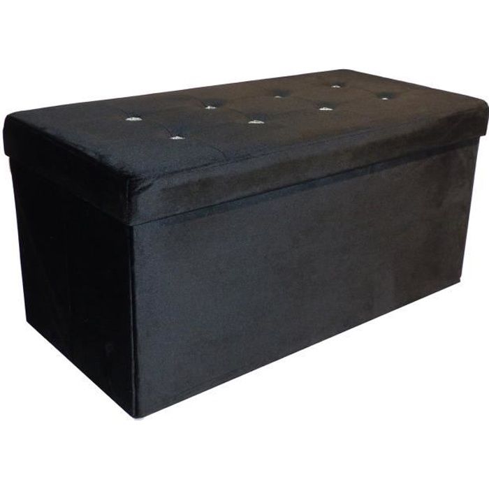 Cotton Wood Banc Coffre Pliable Diamant 76 X 38 X 38 Cm Noir Achat Vente Banc Structure Panneaux De Fibres De Moyenne Densite Revetement 100 Polyester Finition