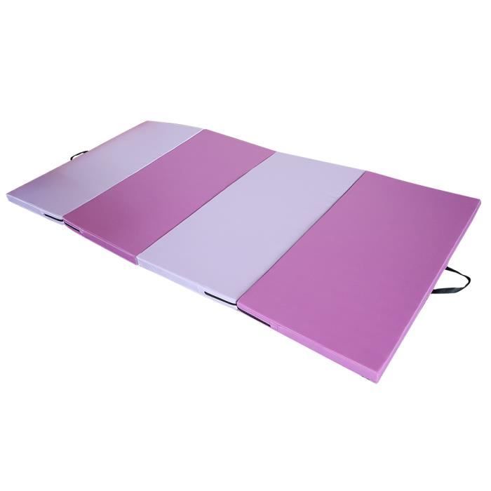 FIRNOSE 240x120x5 cm Tapis de Gymnastique Epais Tapis Sol Gymnastique Anti Derapant - Tapis Gymnastique Pliable - Violet /Rose