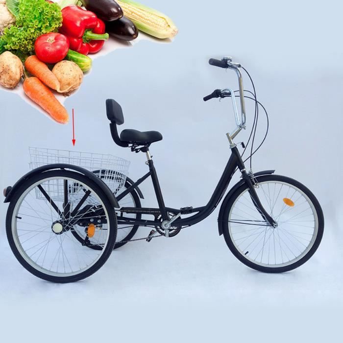 Tricycle pour adultes 6-Tricycle-Adulte-24-034-Adulte Tricycle âgé Adulte , Noir