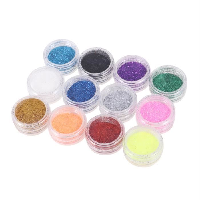 12 pièces trempage respirant paillettes maquillage Nail Art poudre ongles conseils COFFRET DE MANUCURE - KIT MANUCURE - PEDICURE
