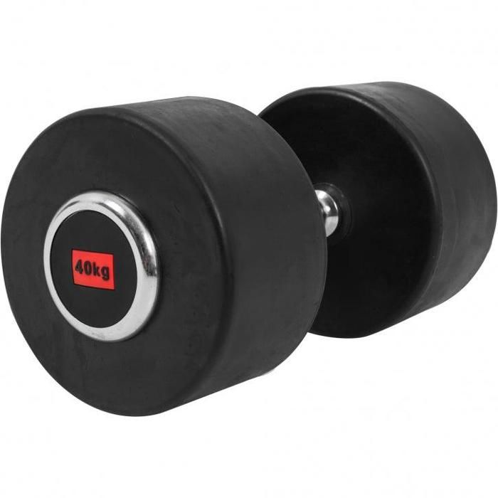 Haltère professionnelle en caoutchouc monobloc, 1 x 40 KG