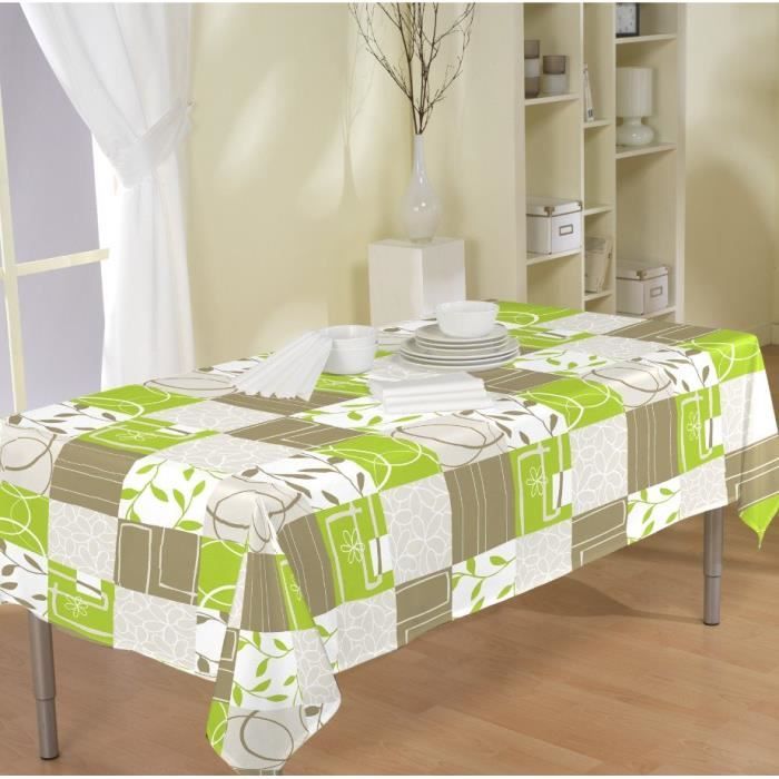 Nappe rectangle 140 x 250 Anti-Tâche FINNIQUE- Vert