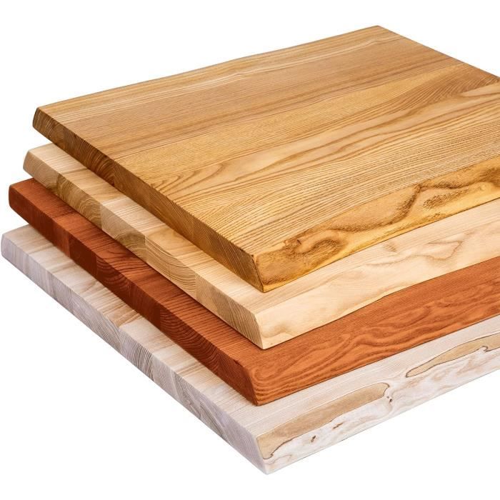 Manufaktur Plateau en Bois Massif pour Table BasseTable de ChevetBords biseautés arrondis 60x60 cmFrêne FoncéLHB01A00460 449