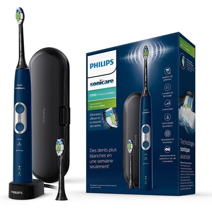 Brosses à dents électriques Philips Sonicare HX6871-47 Brosse à dents électrique rechargeable ProtectiveClean 6100 - Ble 88354