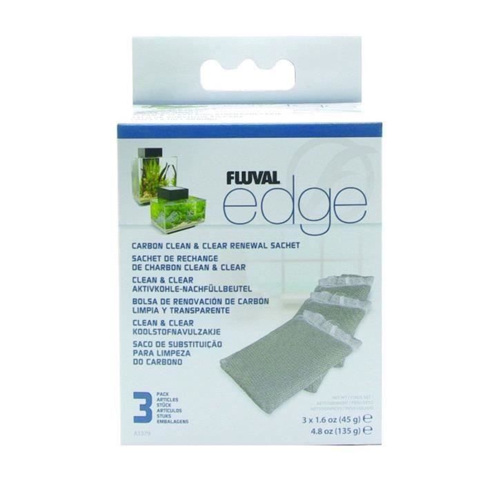 FLUVAL Sachets de 3 rechanges de charbon Clean & clear pour filtre Edge - 135 g