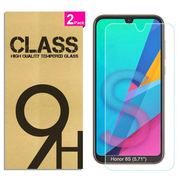 [Pack de 2]Verre Trempé pour Honor 8S 5.71 Pouces, Film Protection en écran Protecteur vitre