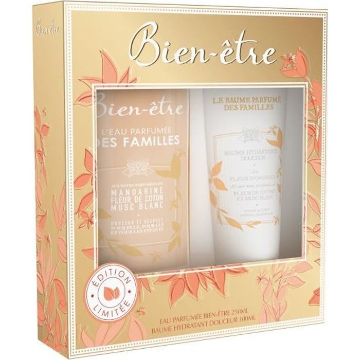 BIEN ETRE Coffret Eau de Cologne Eau des Familles Splash 250 ml + Baume Hydratant Eau des Familles 100 ml