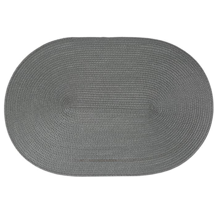 Set de table tressé ovale - Gris