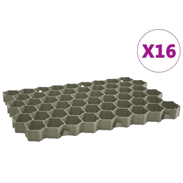 MOULURE - GOULOTTE - QID Grilles d'herbe 16 pcs Vert 60x40x3 cm Plastique