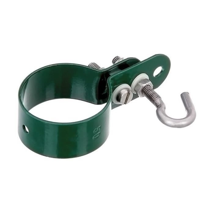 Collier de serrage pour poteau grillage contreventement.vert 48mm (Par 10) - 4004338655624