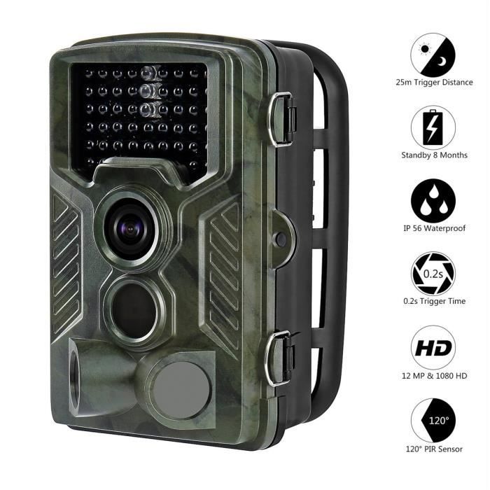Caméra de Chasse Animal Caméra de Surveillance Infrarouge Imperméable Nocturne Vidéo Numérique Camouflage