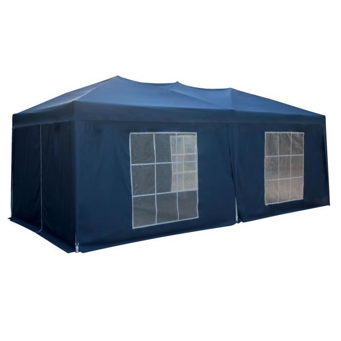 Tente de réception MISTRAL pliante 3 × 6m Bleu avec panneaux