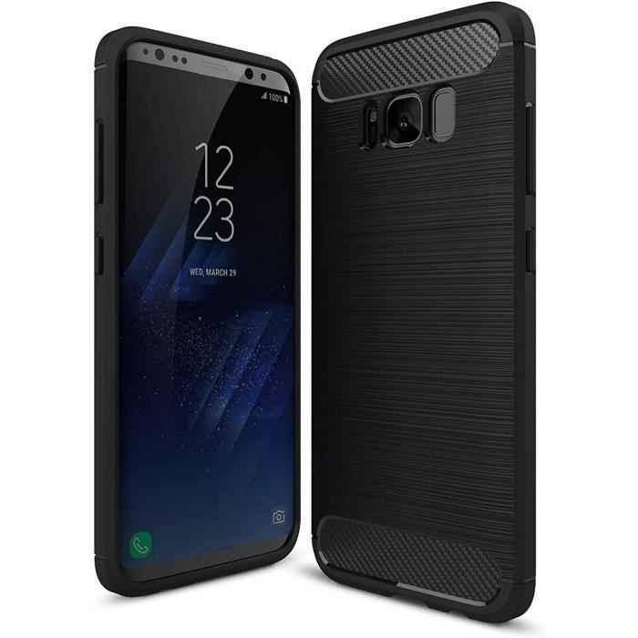 Coque de Protection Samsung Galaxy S8 Plus Etui antidérapent Coque Fibre de Carbone Noir Samsung Galaxy S8 Plus. Housse Souple