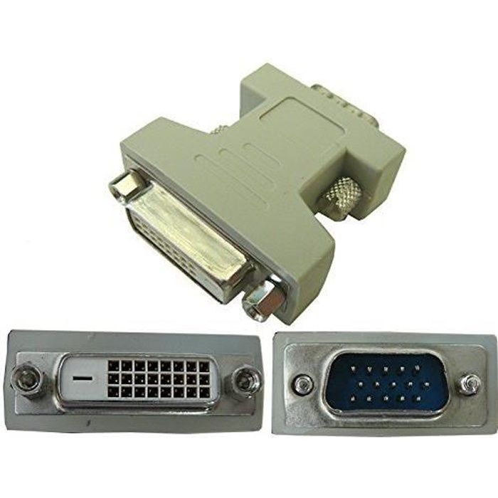 Adaptateur DVI Femelle (DVI-D 24+1) / VGA Male (SUB 15) POUR DIGITAL VGA