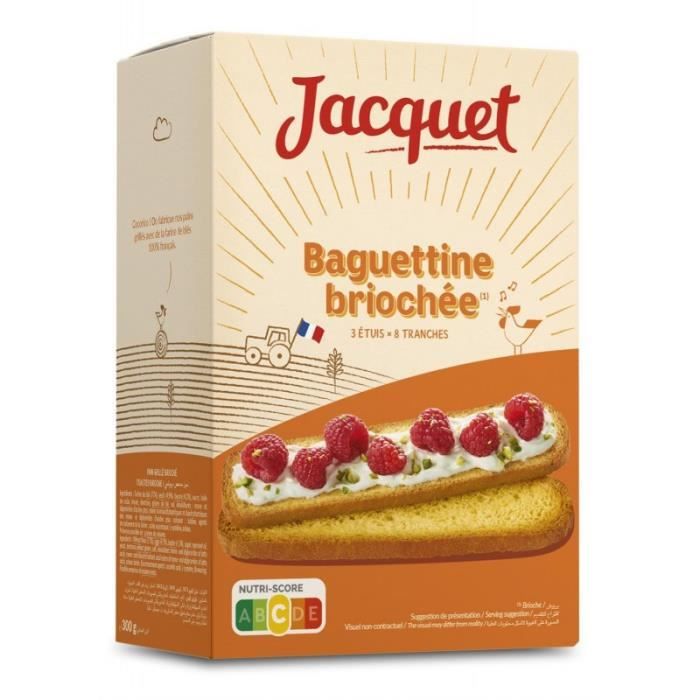 PAIN JACQUET - Baguettine Briochée 300 G - Lot De 4