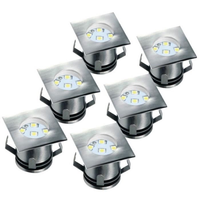 SMARTWARES Kit de 6 spots extérieurs Led encastrables carrés 5000.476 Ranex