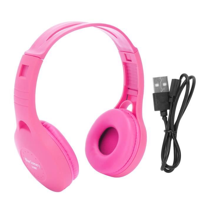 Sonew Écouteur Bluetooth G58 Casque Bluetooth Monté Sur Tête Casque Stéréo Bluetooth 5.0 pour Usage de Sport(Rose )