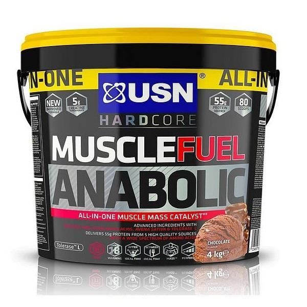 Muscle Fuel Anabolic USN 4 Kg Chocolat - Mass Gainer, Prise de Masse