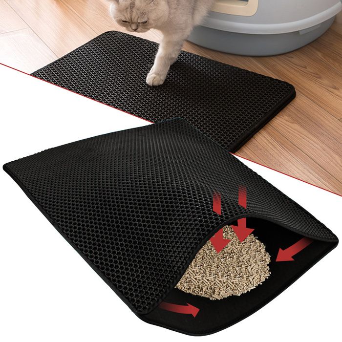 Comparer les prix de Tapis litière pour chat Tapis de litière pour chat Tapis de litière en nid d'abeille Tapis imperméables non toxiques 78x60cm