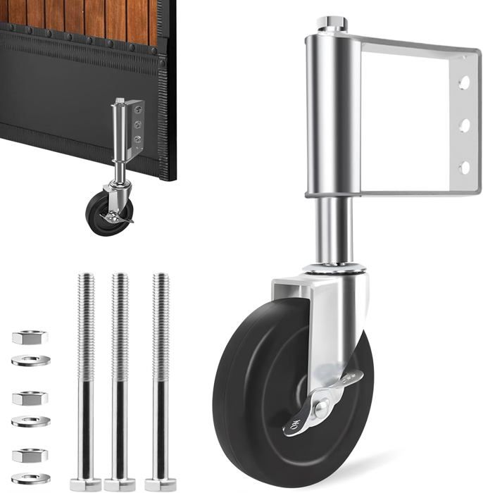Roue De Portail 3 Pouces Avec Ressort Et Frein - Roulette Pivotante 110lb/220lb Charge, Idéale Pour Portails Et Portes