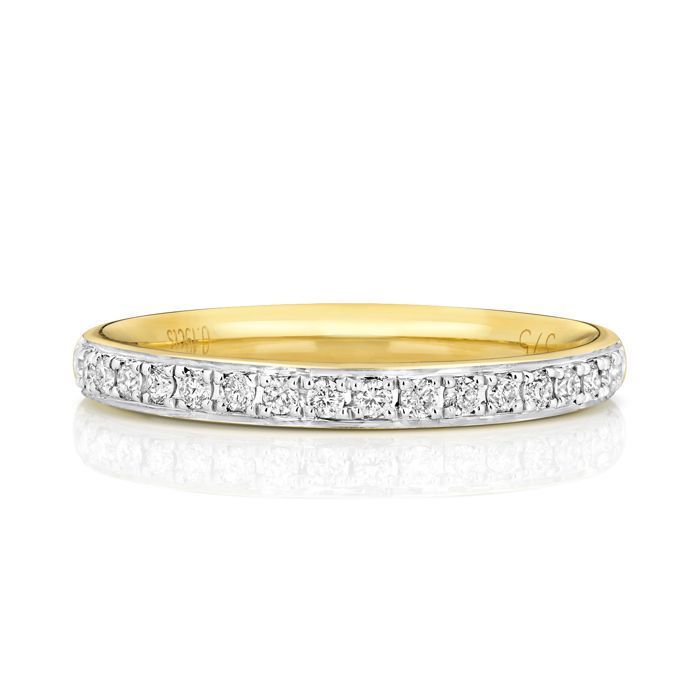 Alliance EDS JEWELS Femme Or 375/1000 Diamant Brillant 0.18 Carat GH - SI3-I1 Semi Pavée 2 2mm Demi Confort 31111 Alliance EDS JEWELS Femme Or 375/1000 Diamant Brillant 0.18 Carat GH - SI3-I1 Semi Pavée 2 2mm Demi Confort 31111
