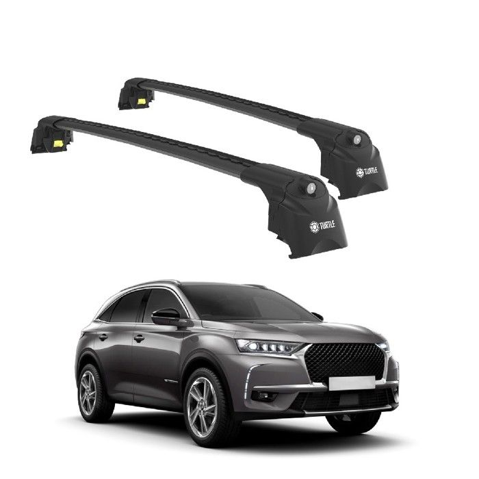 Barres De Toit HOOK Pour Citroën DS 7 Crossback 2018-2025 - 2 Barres Aluminium Gris, Porte-Bagages 75kg