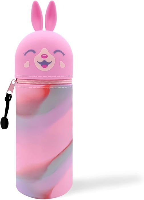GDFJBG Trousse Kawaii 2-en-1 Silicone Souple Forme Poulet Jaune – Trousse Crayons Zippée & Porte-Stylo De Bureau Adorable
