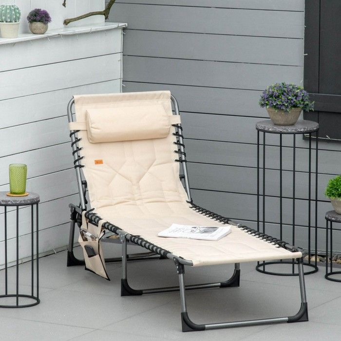 Chaise de jardin pliante à gravité zéro bleue avec coussin Aktive AKTIVE