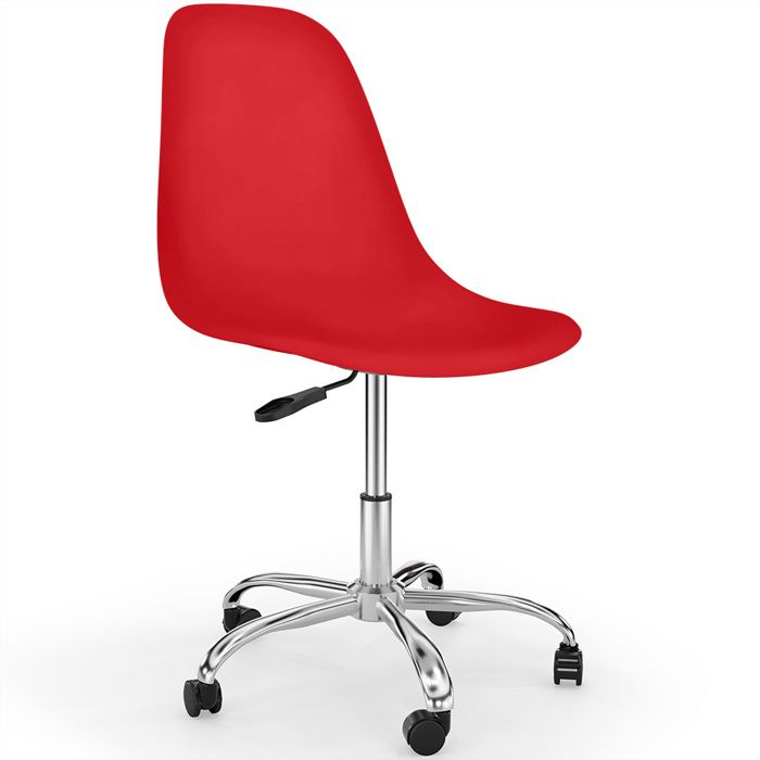 Chaise de bureau pivotante à roulettes - Brielle Rouge
