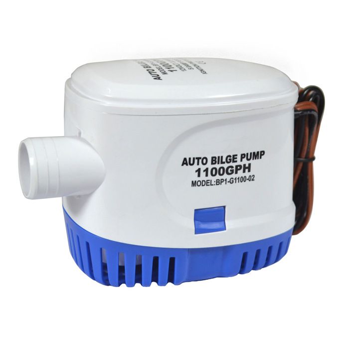 FreeTec Pompe De Cale Auto 12 V – 1100 GPH (70 L/min) Avec Flotteur Intégré, ABS, Inox