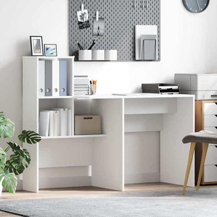 Moderne Table Informatique pour étudiants - Bureau Blanc 1315 x 50 x 1065 cm Bois dingénierie@FR(88773）