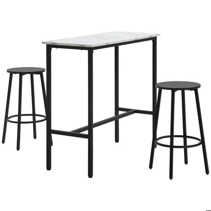 table de bar avec tabouret de bar ensemble de table de bar 3 pièces table à manger avec 2 tabourets de bar Groupe de restauration