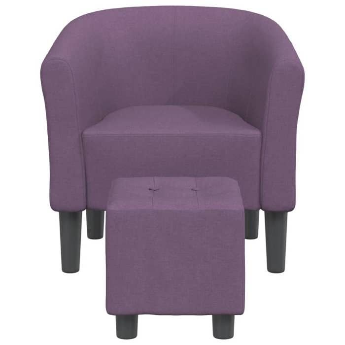 Fauteuil cabriolet avec repose-pied - vidaXL - Violet - Tissu polyester - 70x56x68 cm - Repose-pied inclus