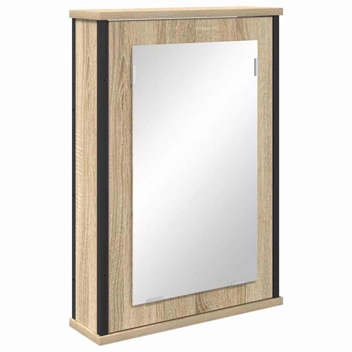 Armoire miroir salle de bain - vidaXL - Chêne Sonoma - Bois dingénierie - 42x12x60 cm - Grand espace de stockage