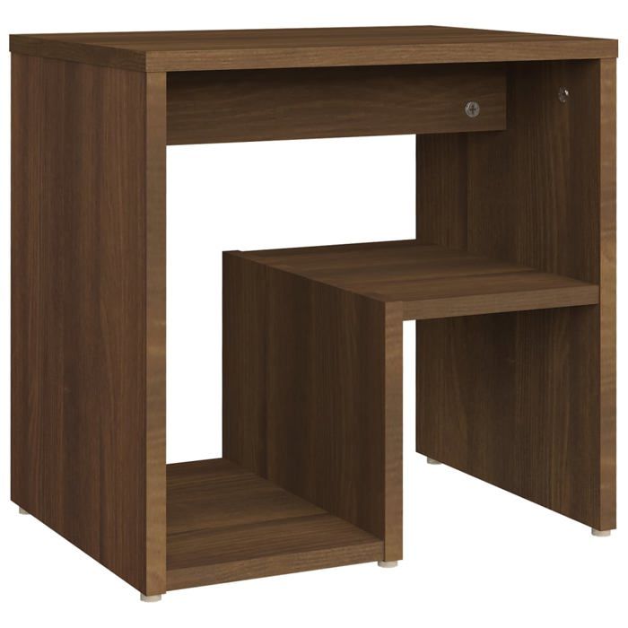 En PromotionTables de chevet(Lot de 2) - ABOTT@Tables d’Appoint/Table de nuit - Chêne marron 40x30x40cm - bois ingénierie 980031