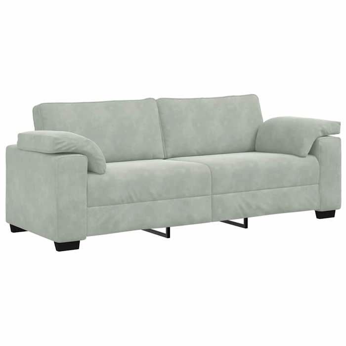 Canapé à 3 places VIDAXL Sofa triple gris clair 220x77x82 cm Velours S2854