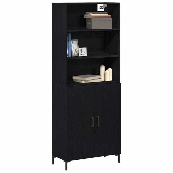 Vaisselier de cuisine - Noir - Haut Armoire - SWEETY - avec rangement - Chêne noir 695x34x180cm - Bois dingénierie LH6750359