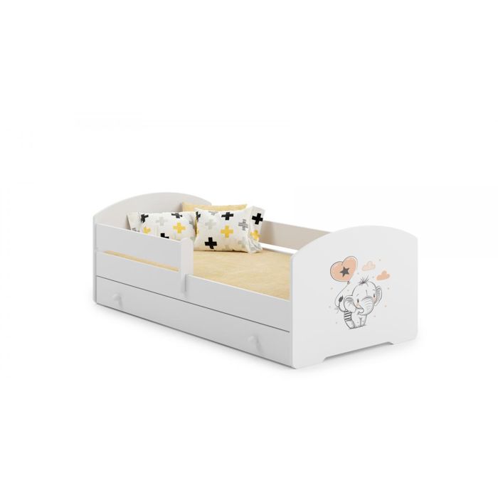 Lits simples - KOBI - LUK BAR + gigogne - 160x80 cm - matelas 7 cm inclus - sommier à lattes