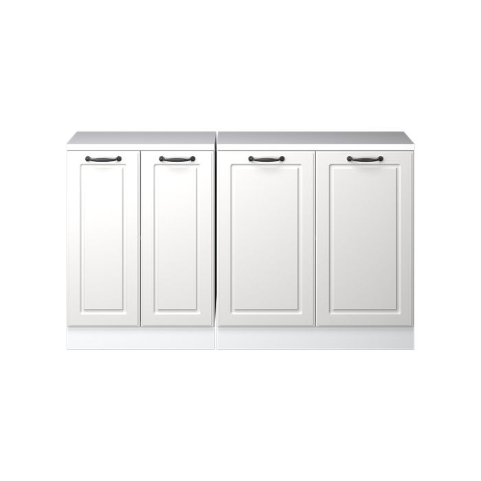 Ensembles de meuble de rangement sous pente Rion 140cm Lot de 2 caissons 60 cm de profondeur Blanc campagne/Blanc Vicco 59949
