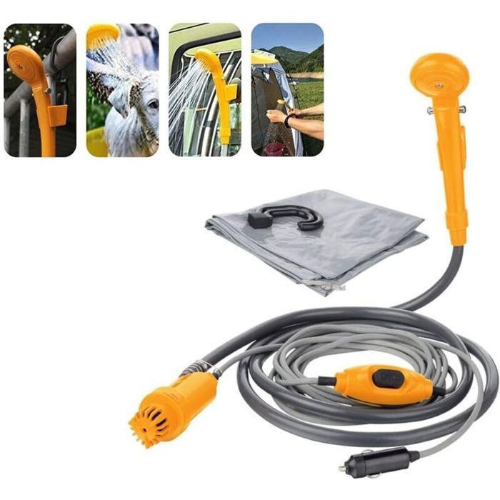 Générique Kit Douche Portable Mobile Pompe à Eau 12V Douchette Camping et Randonée Caravane Bateau