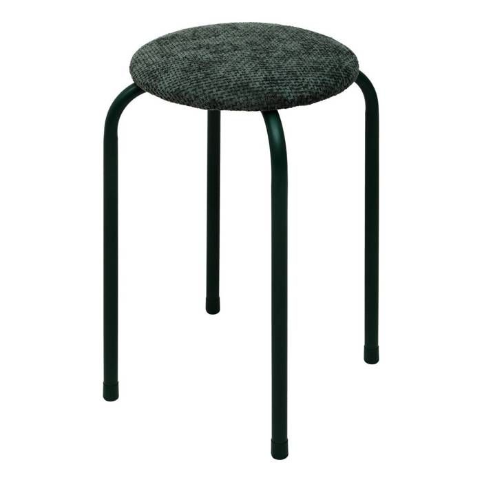 Tabouret rond empilable avec assise velous Flexy vert - 5five Tabouret rond empilable avec assise velous Flexy vert - 5five