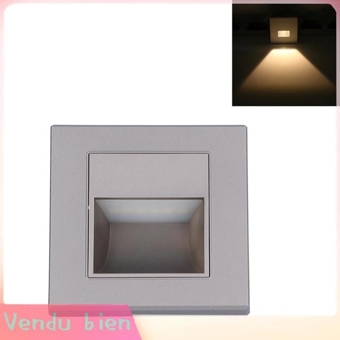 HURRISE Lumière descalier à LED Lampe etapos escalier à LED Lampe etapos escalier 85-220V 1.5W Pour Les Coins Des deco lampe Grise