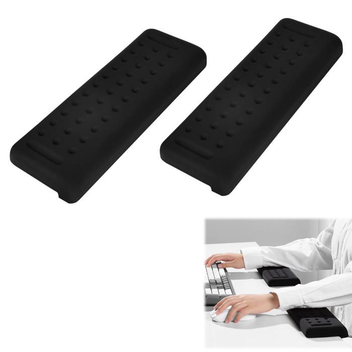 Lot de 2 repose poignet clavier - Design ergonomique - Antidérapant et imperméable - Base PU - Bureau gamer Aucuneary